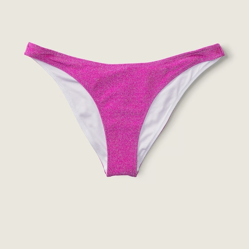 ⭐️VS PINK Glitter Hot Pink Bikini Bottom NEW SZ XS⭐️